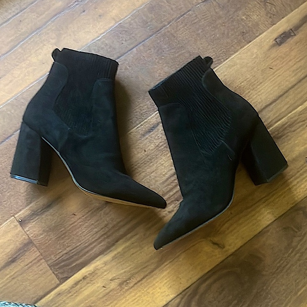 STEVEN by Steve Madden Newell Black High Heel Booties Size 6.5